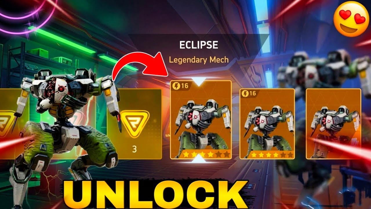 My luck ECLIPSE UNLOCK 😍 in Mech Arena new Crate Rush event free tokens and TETRA RIFLE 6 UNLOCKED