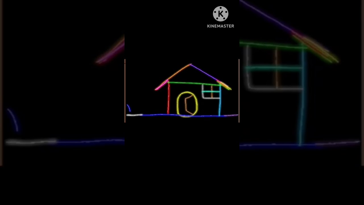 10= House Drawing Colourful House Moon And Trees Drawing Shorts