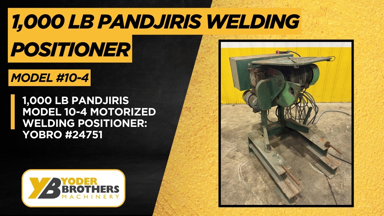 1,000 LB PANDJIRIS MODEL 10-4 MOTORIZED WELDING POSITIONER: YOBRO #24751