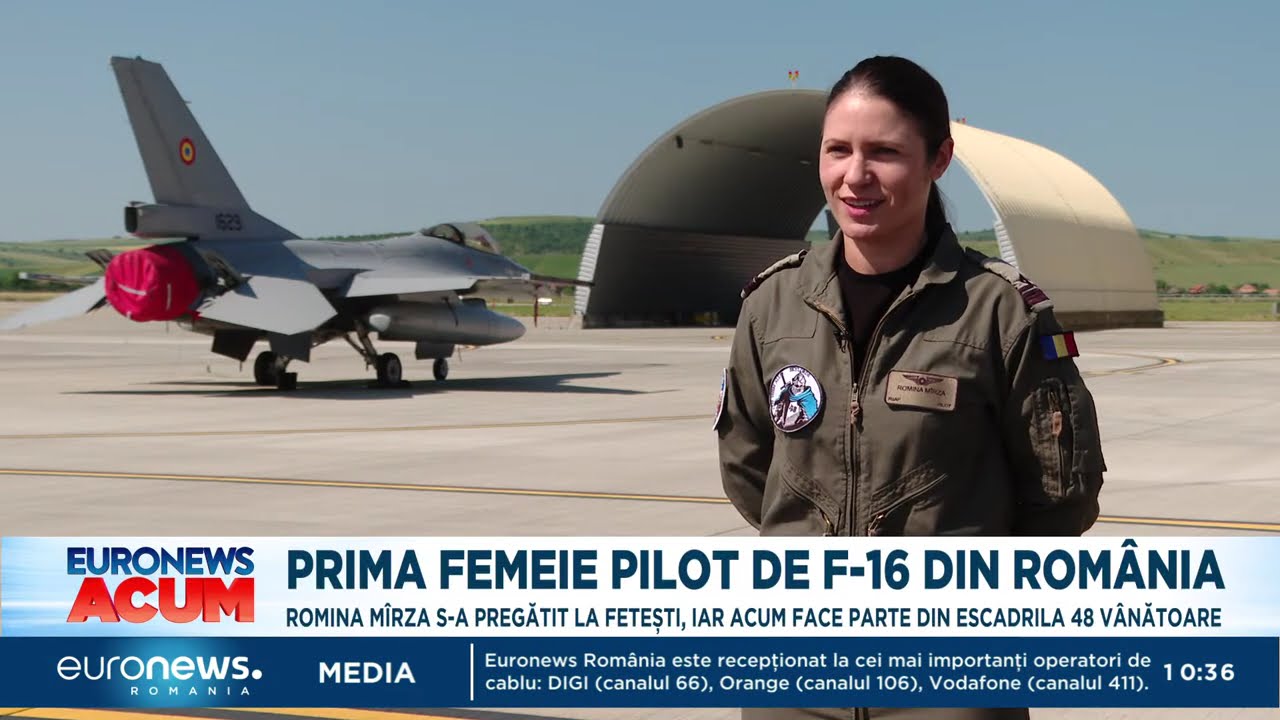 Prima femeie pilot de F-16 din România. Romina Mîrza face parte din Escadrila 48 Vânătoare