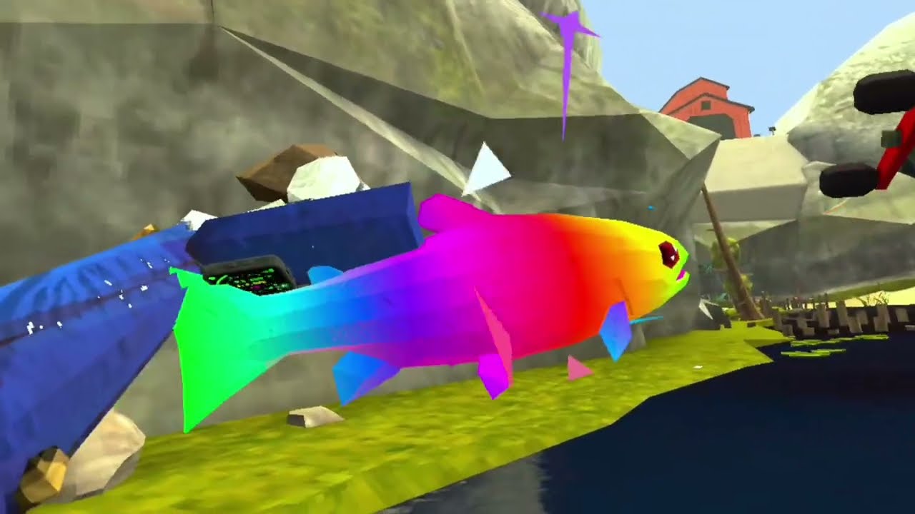 Fishing for a rainbow trout in Animal Company VR