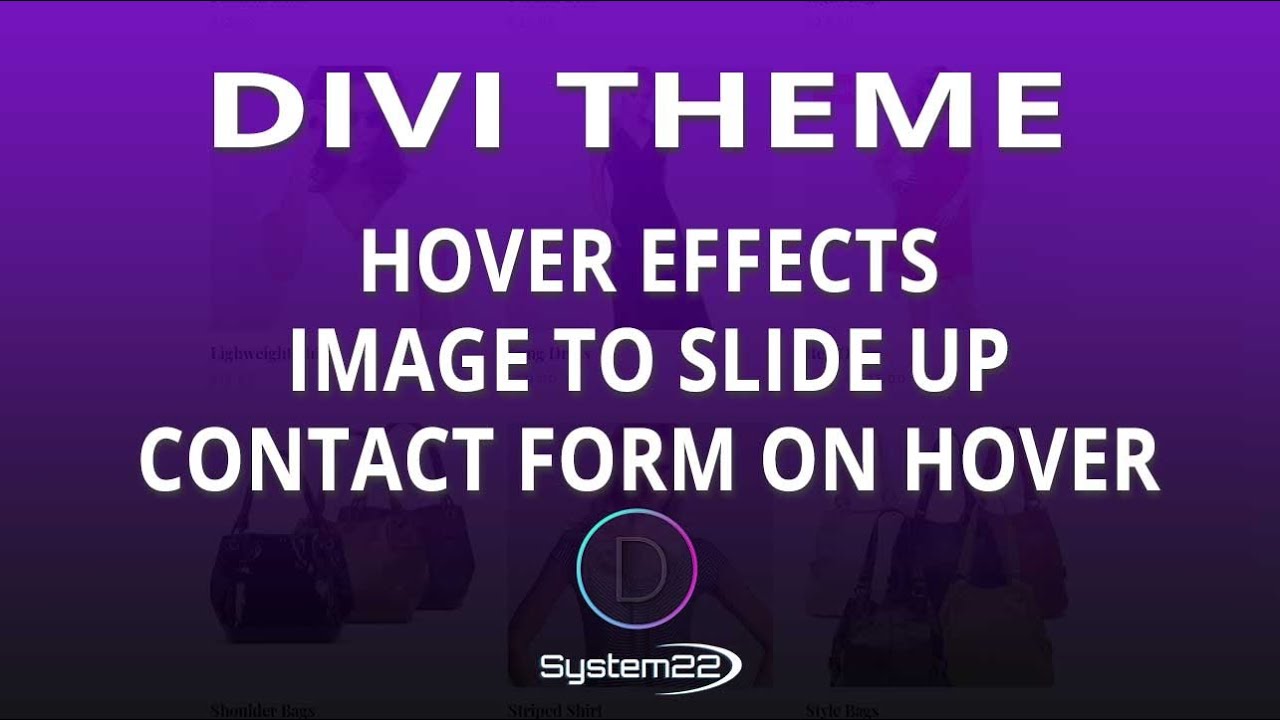 Divi Theme Hover Effects Image To Slide Up Contact Form On Hover 👈