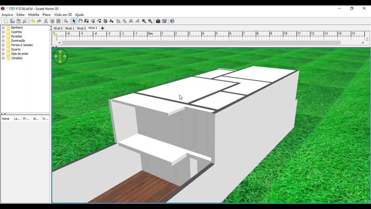 planta 3d para sobrado 5x10