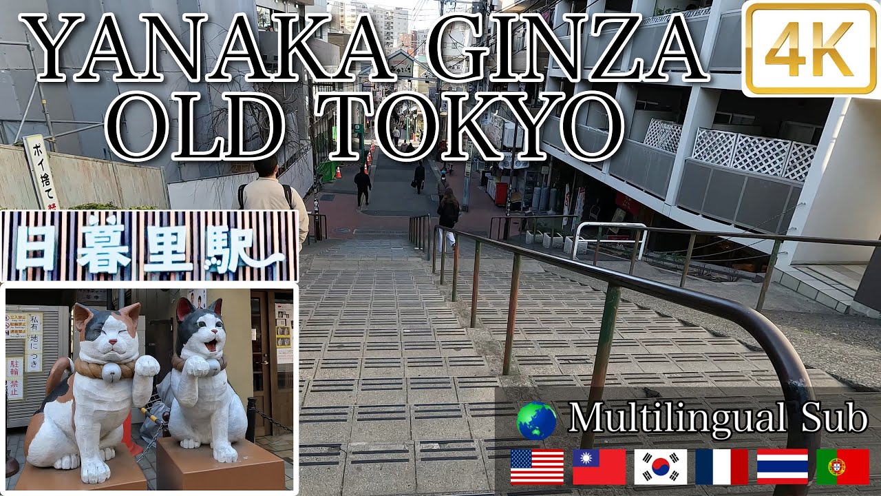 Tokyo Walk: Nippori Station to Yanaka Ginza 日暮里駅から谷中銀座 4K