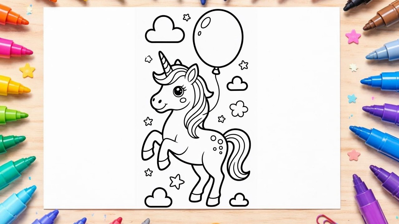 Cute Unicorn Coloring | Rainbow Coloring Pages