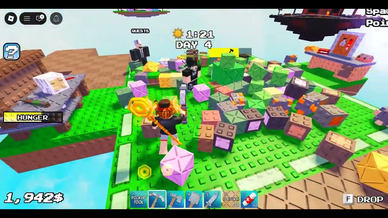 My friend And me Playing one block