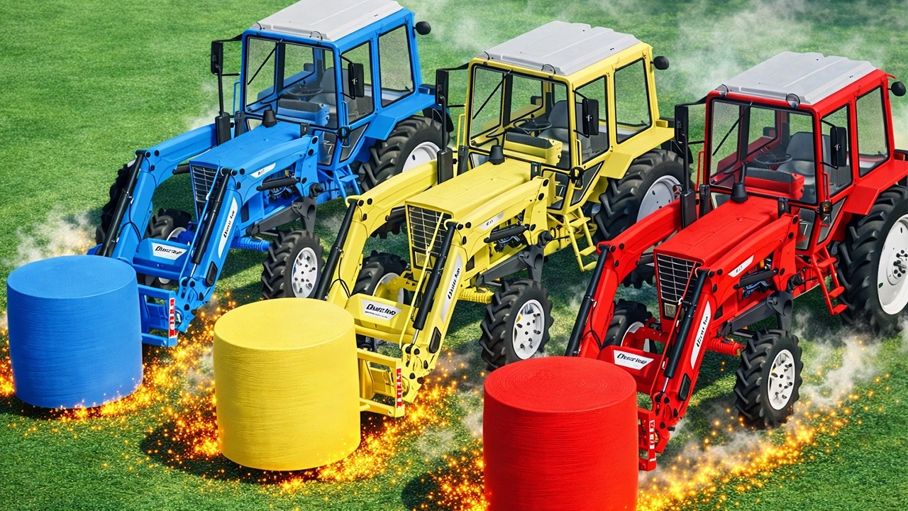 SUPER FUN GARAGE – Mini Tractors Of Colors - WOW LIME Work with Mini TRACTORS | Farming Simulator 22