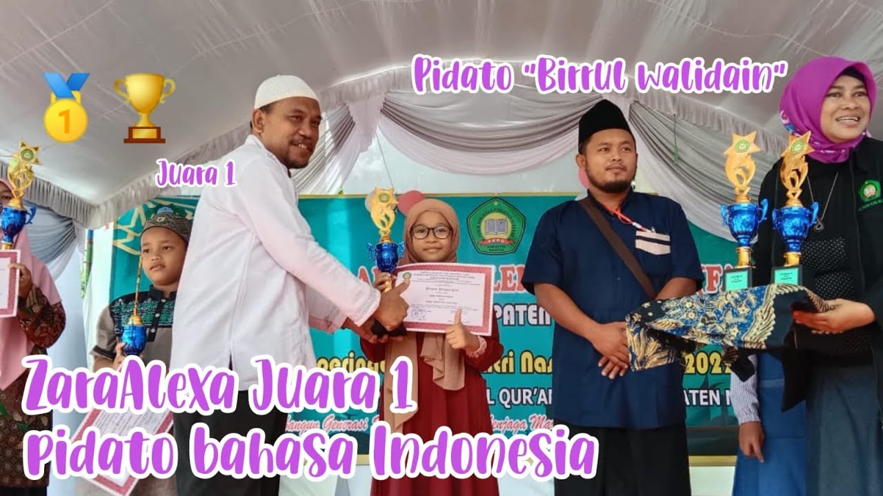 JUARA 1 Pidato Birrul Walidain ‼️Berbakti  Kepada Orang Tua ‼️#ZaraAlexa‼️