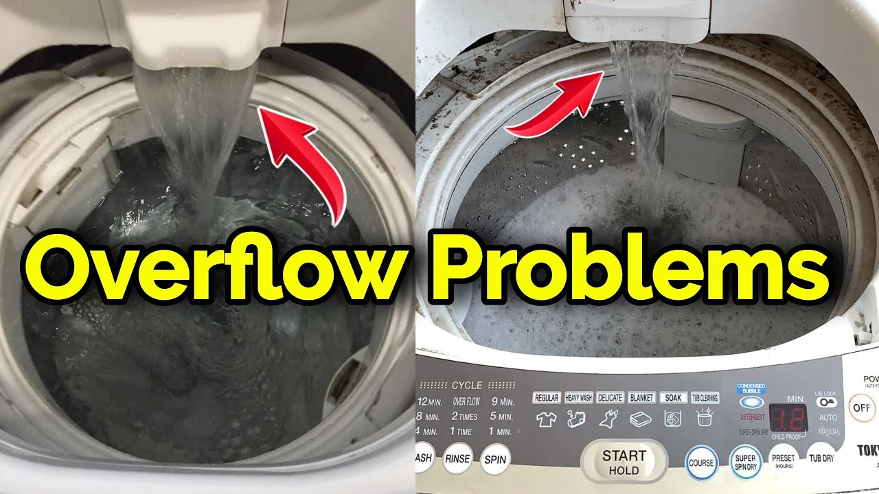 Top load washing machine overflow || automatic washing machine drain problem || water overflow