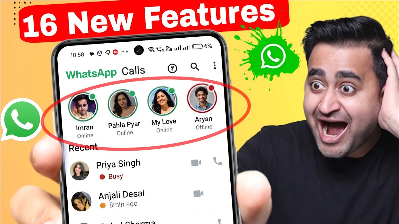 16 Amazing WhatsApp New Features | Online Green Dot 🟢 | WhatsApp New Update!