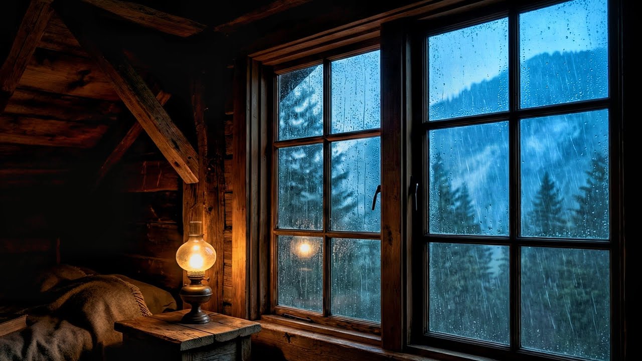 Steady Mountain Cabin Rain 🌧️ | Cozy Rain Sounds for Sleep (8 Hours, No Thunder)