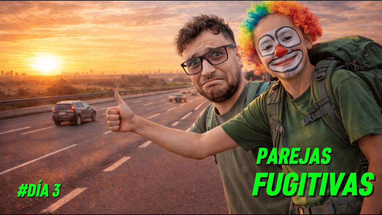 Hacer autostop disfrazada de payaso, ¿funcionará? | Capítulo 4 | PAREJAS FUGITIVAS