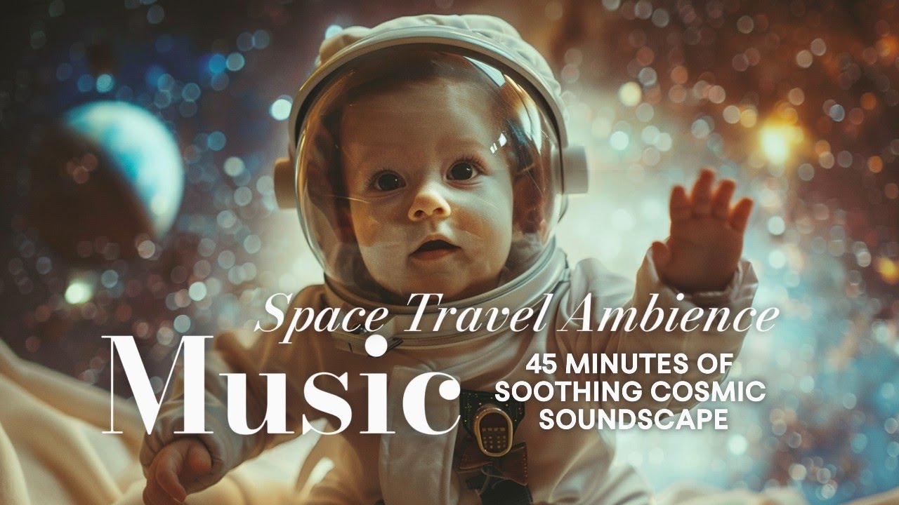 45 Minutes of Space Travel Ambience Music with Whimsical Baby Astronaut | Soothing Cosmic Soundscape