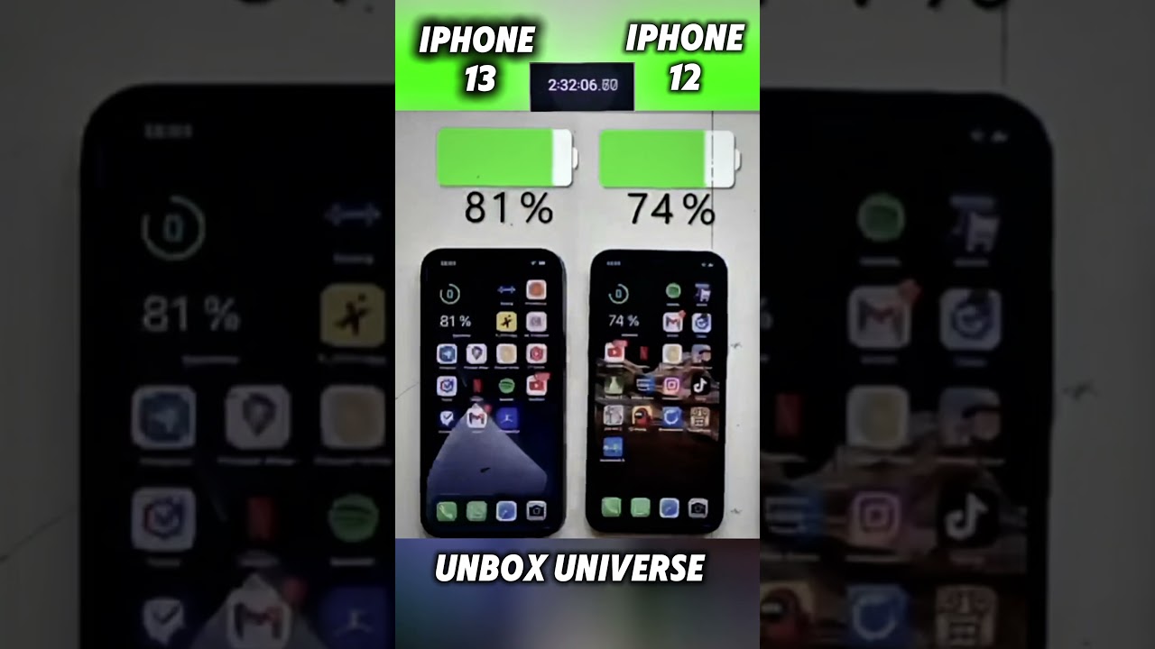 iPhone 12 🔋 vs iPhone 13 🔋 Battery Test &ndash; Which Lasts Longer? ⚡ #Shorts#viralvideo