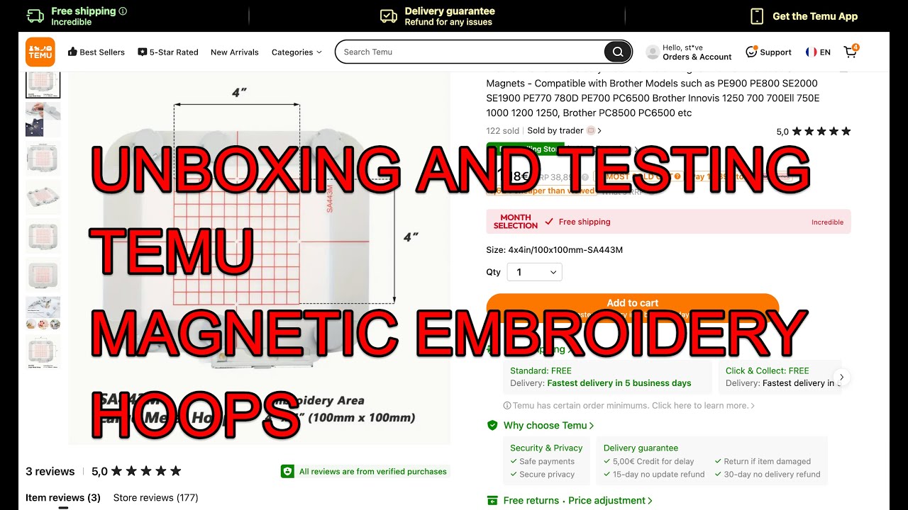 Temu - Testing cheap Magnetic Embroidery hoops Part 1