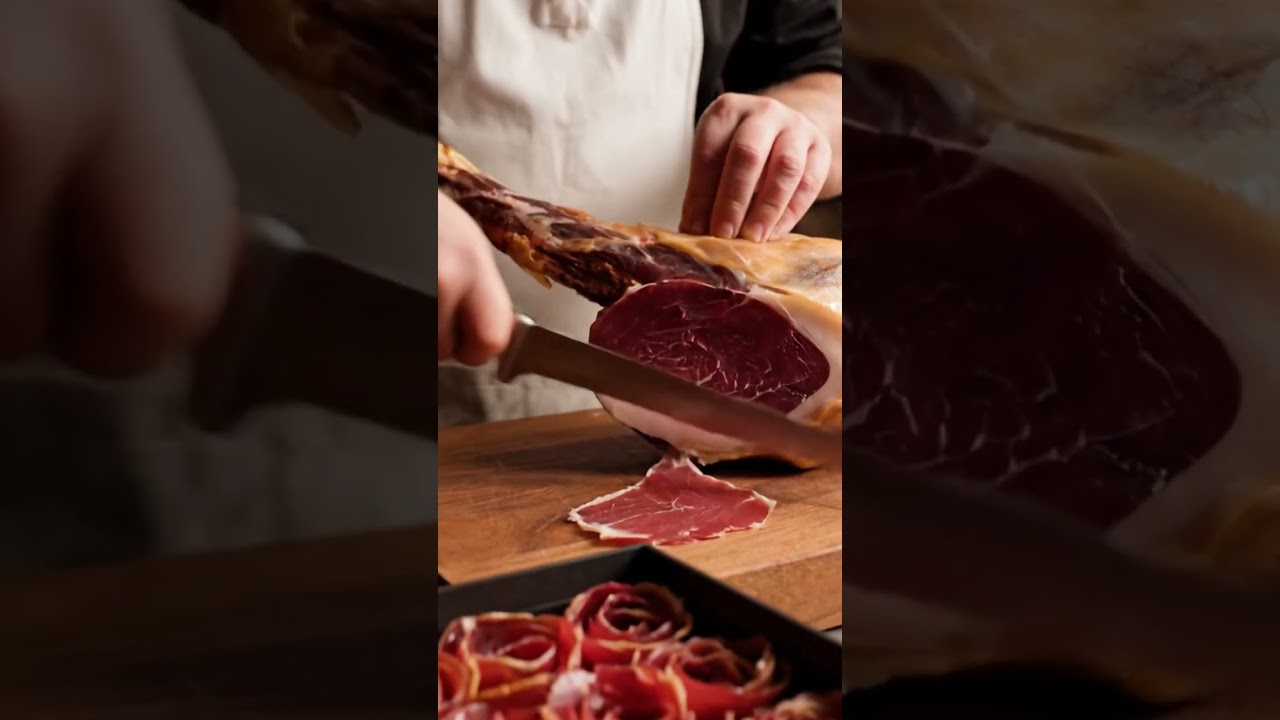 A single iberico ham cutting
