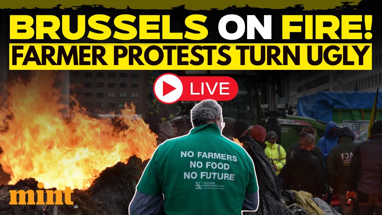 Brussels Protests LIVE: Farmers Block Streets With Tractors, Light Fire Outside European Parliament