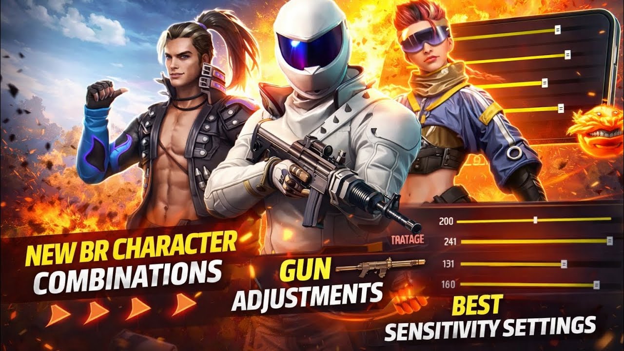 OB52 After Update Headshot Sensitivity Settings 🤯😈🔥|| Br rank Charcter combinations 😍||