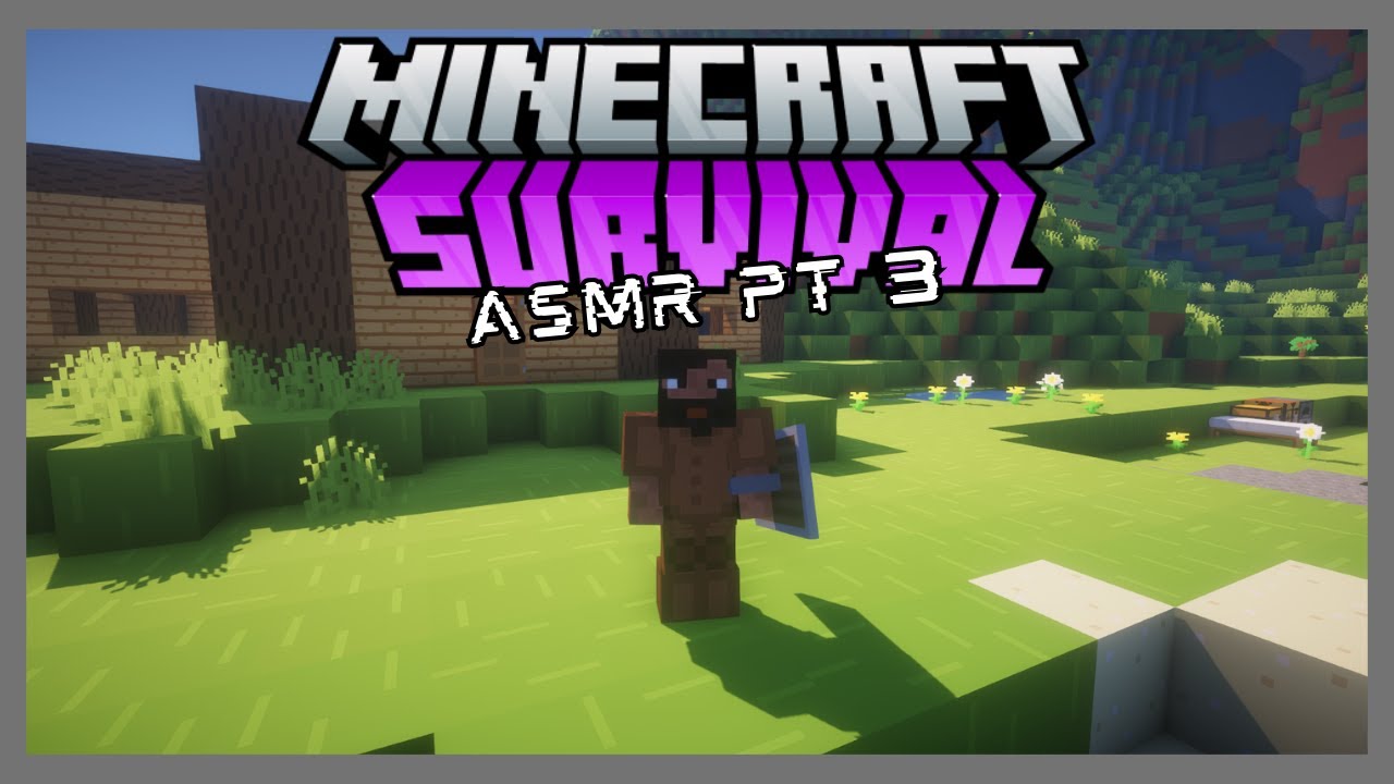 Minecraft Survival ASMR 3 | No Talking | Beginner Base Building Sounds Pt 1