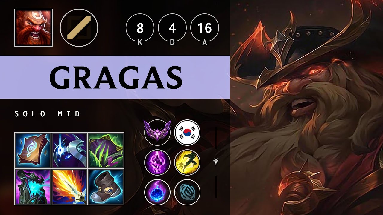 Gragas Mid vs Hwei: Godlike - KR Master Patch 14.19