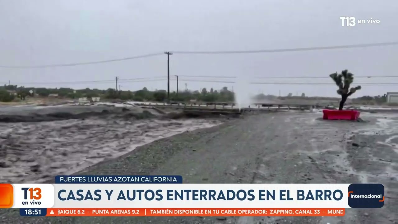 Casas y autos enterrados tras fuertes lluvias en California