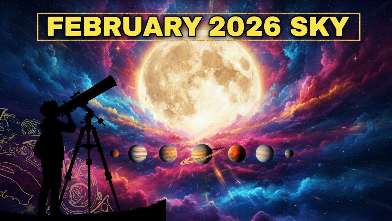 February 2026 Night Sky: Snow Moon + Rare Planet Parade | Must Watch