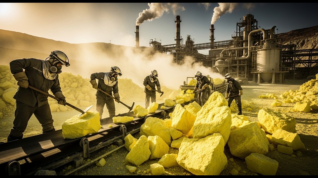Mining the Devil's Gold Harvesting Pure Sulfur Inside a Toxic Active Volcano!