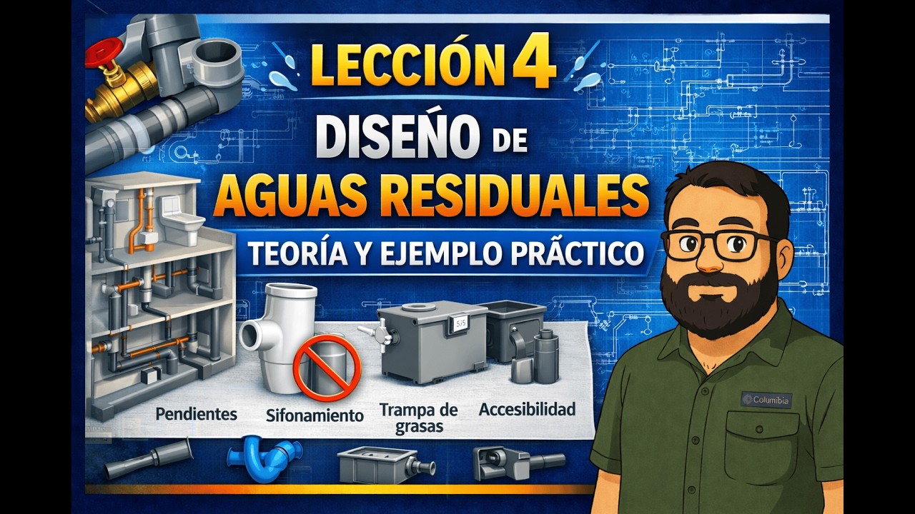 🧭 Lección 4: Instalaciones Hidráulicas — Diseño del sistema de aguas residuales