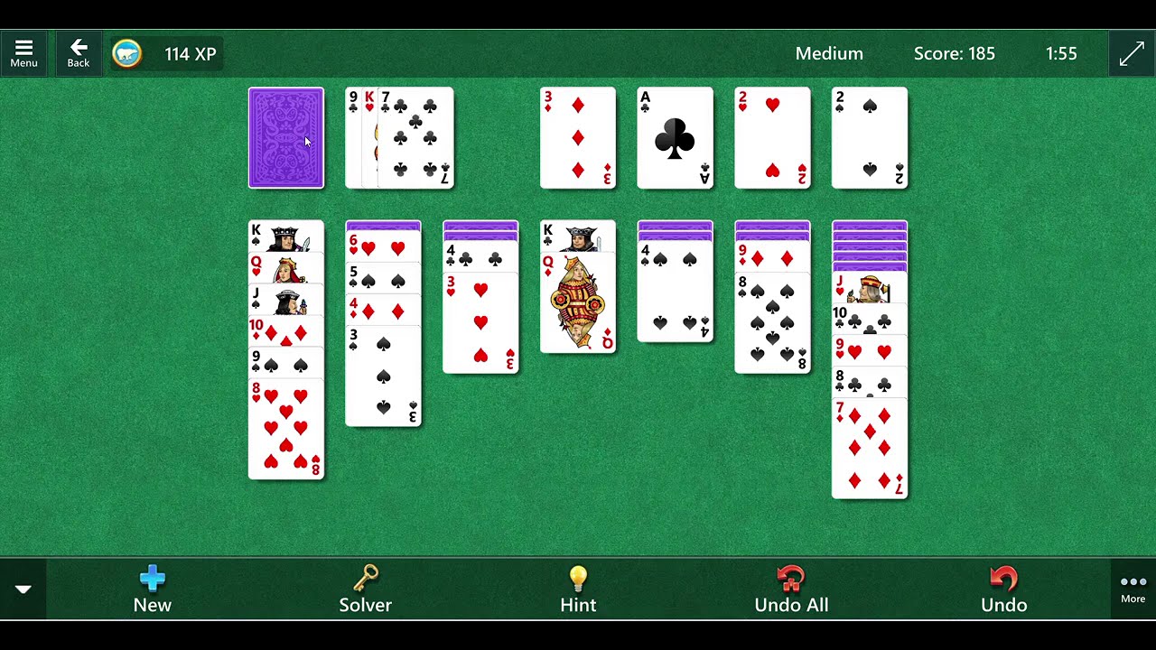 Microsoft Solitaire, Single Card Draw, Medium, Feb. 7, 2026