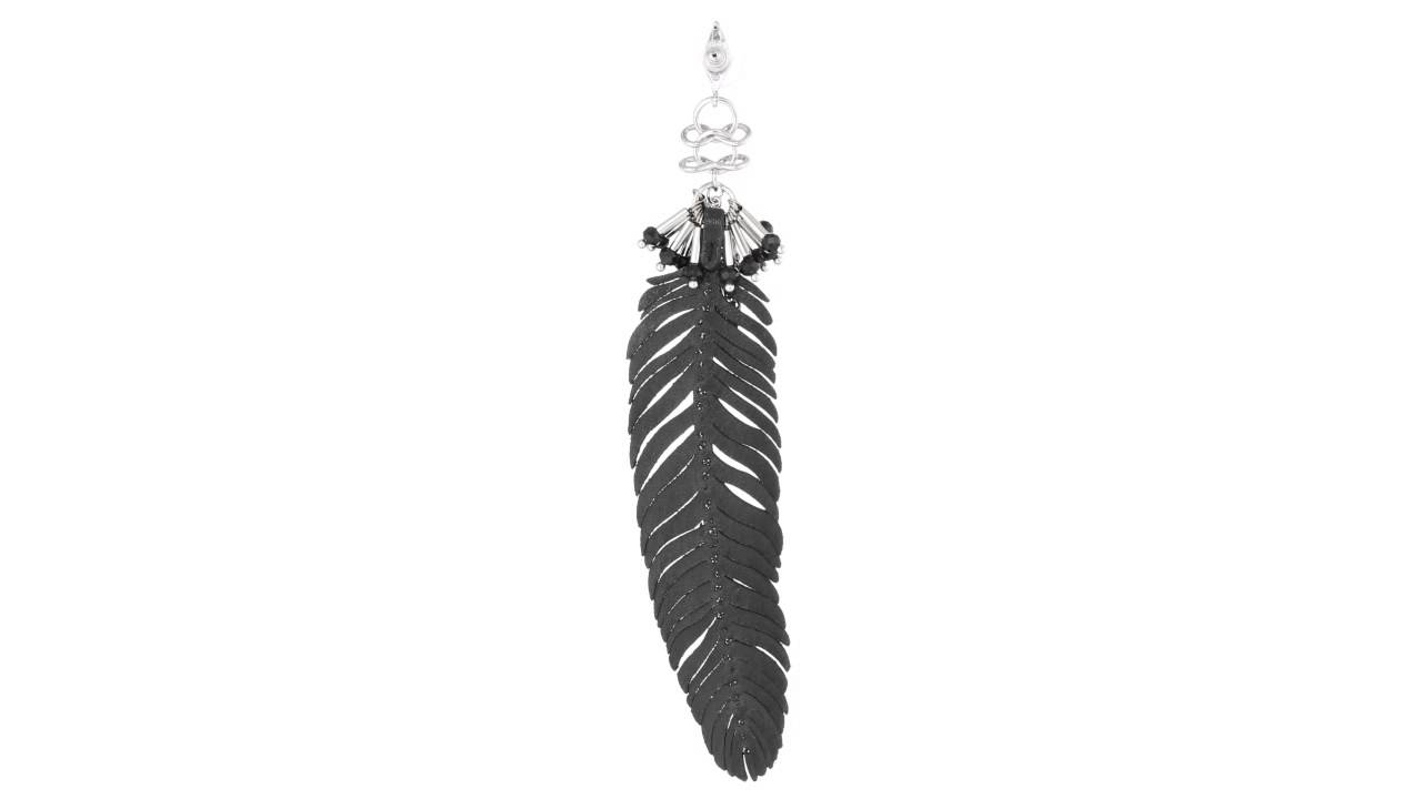 Rebecca Minkoff Leather Feather Drop Earrings SKU:8674213