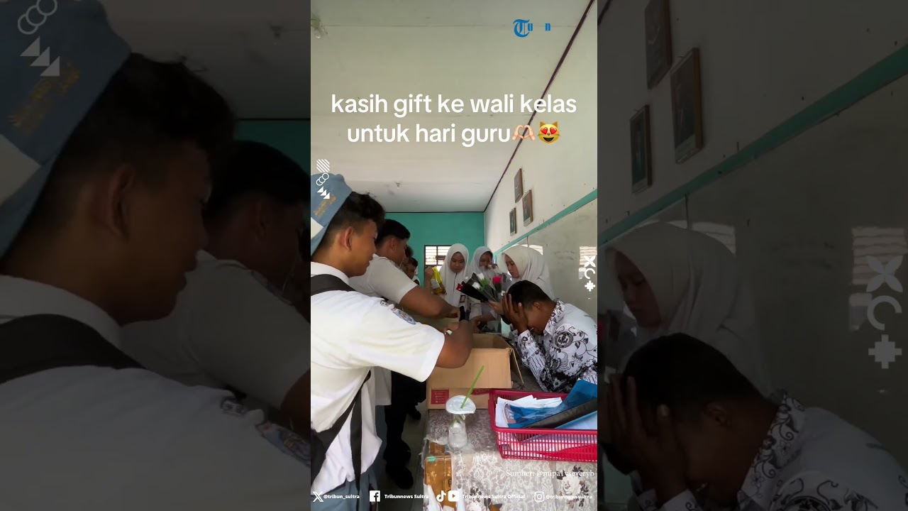 Momen Seorang Wali Kelas Dapat Kejutan dari Murid di Hari Guru, Dikasih Gift Sederhana Sampai Nangis