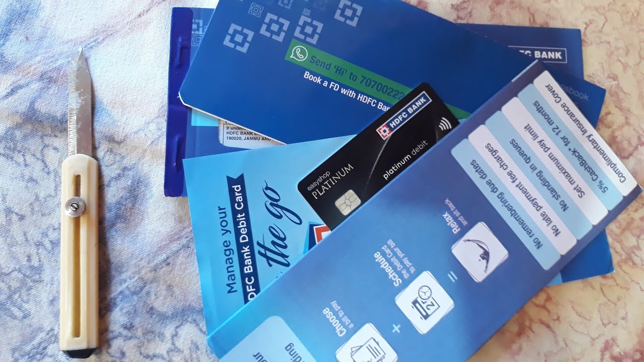 HDFC MAX Savings Bank Account Welcome Kit Unboxing - Debit Card/Passbook/Cheque Book