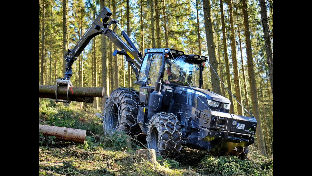 🌲4K| Kotschenreuther 220M *BLACK* • Forsttraktor • LoggingVideo • Forstschlepper • JohnDeere Forest🌲