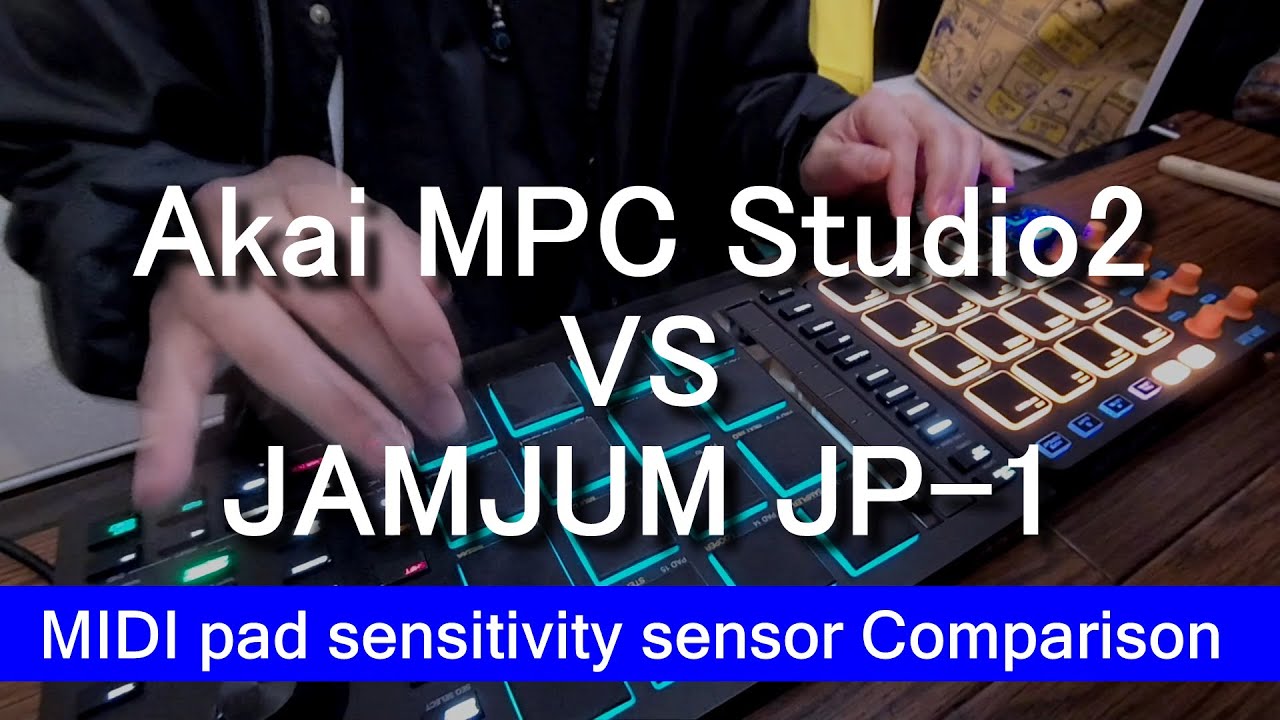 JAMJUM JP-1 MIDI pad sensitivity sensor comparison.（MIDIパッド　感度比較)