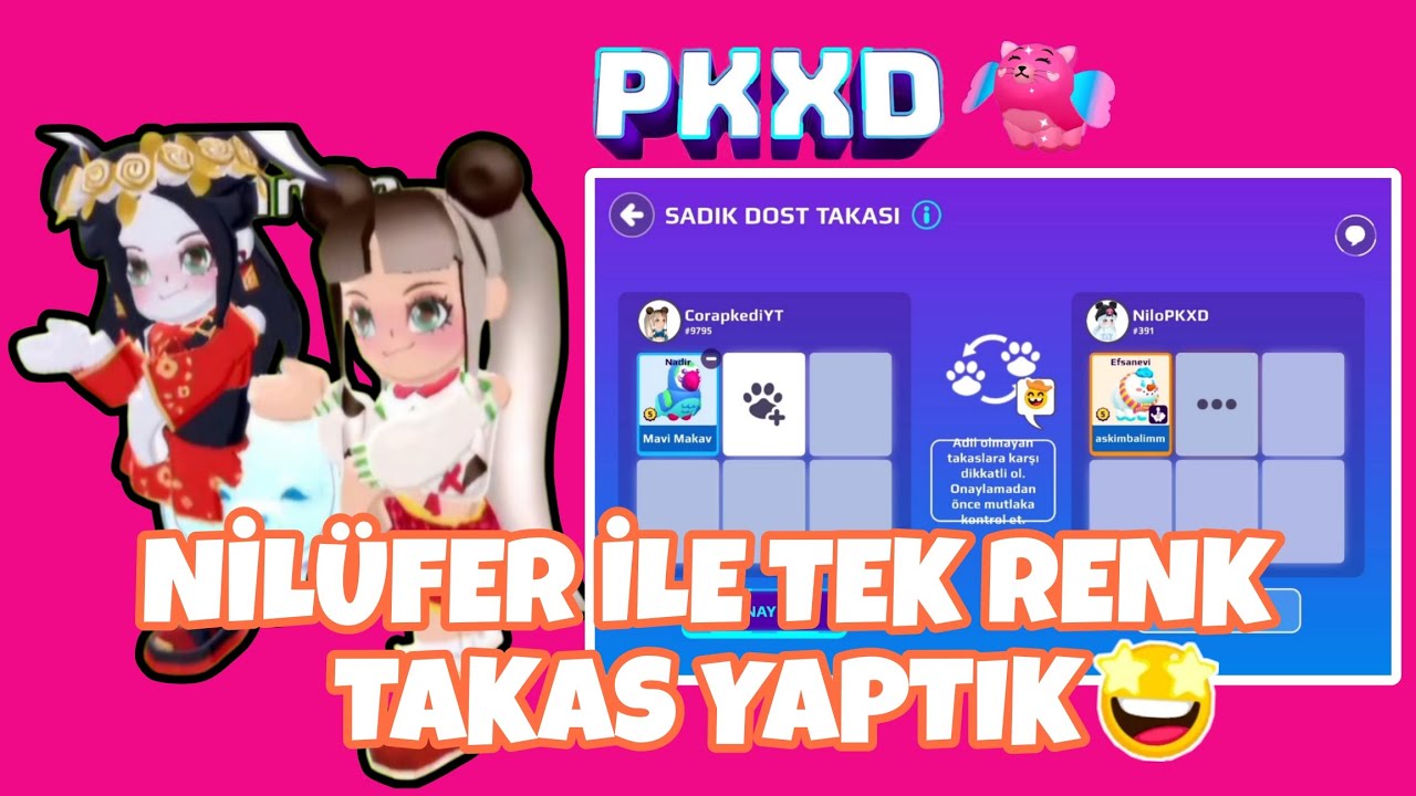 @nilopkxd İLE TEK RENK TAKAS YAPTIM🧡💚🩷||PKXD TÜRKÇE ||ÇORAP KEDİ PKXD|☆‼️