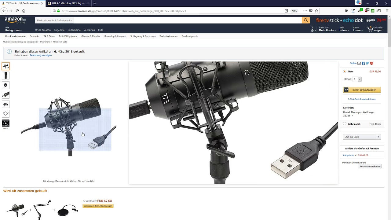 Welches Mikrofon f&uuml;r Youtube? TIE Studio USB Gro&szlig;membranmikrofon.