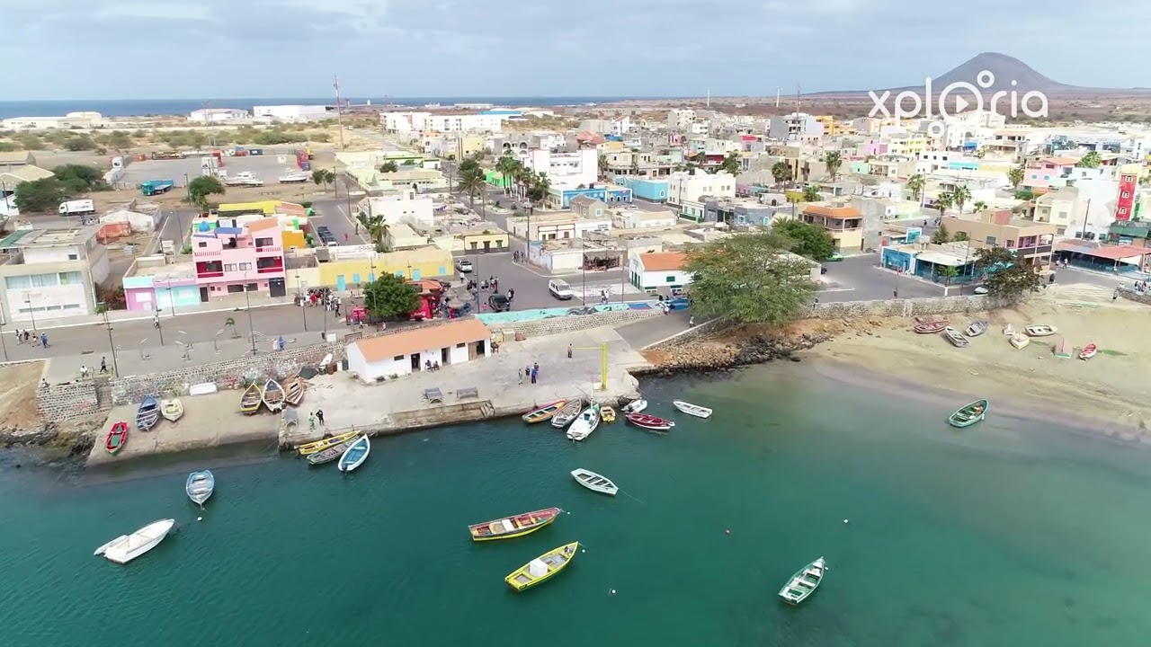 Sal Island Palmeira port, Cabo Verde 2019.03 aerial video