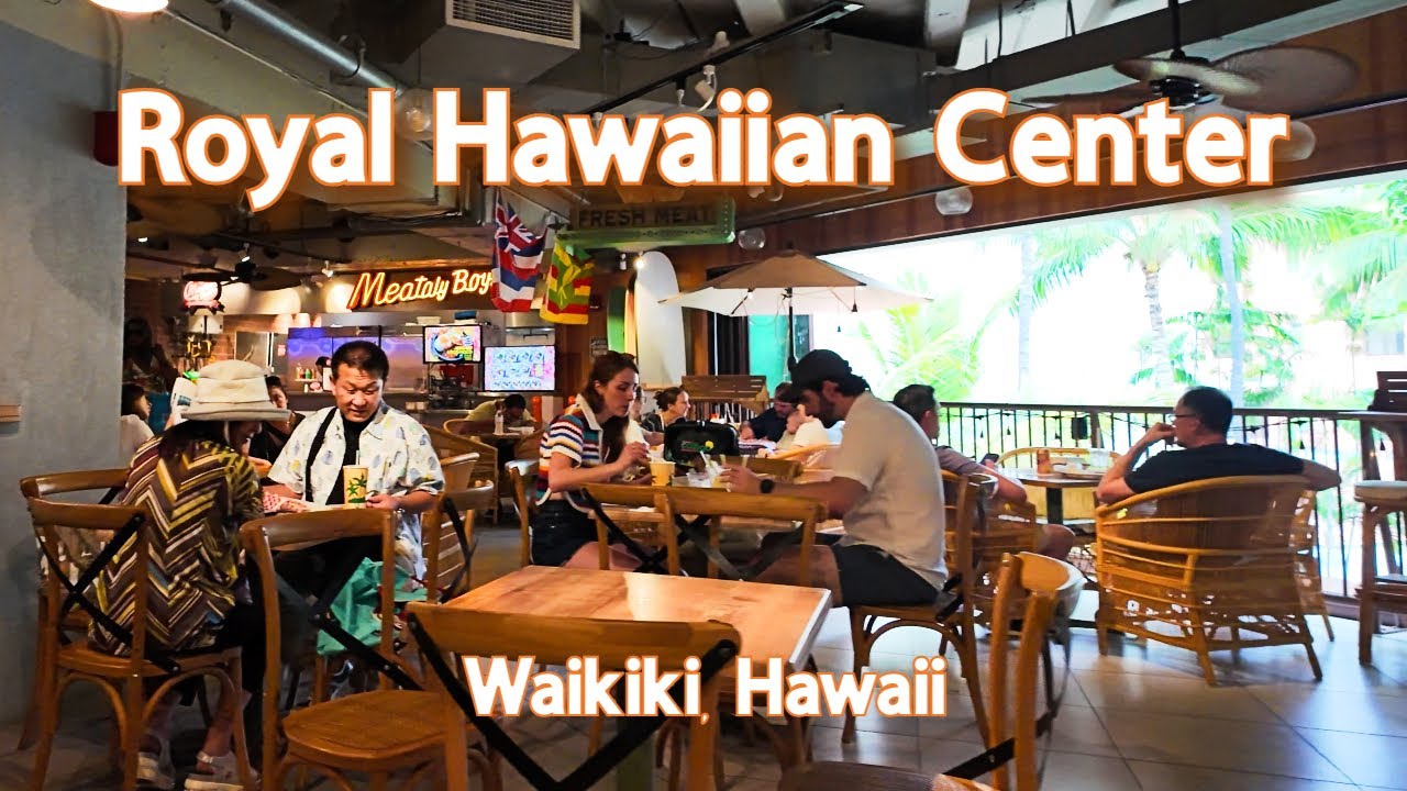 【4K】𝐖𝐀𝐋𝐊 🇺🇸 Food Options at the Royal Hawaiian Center in Waikiki