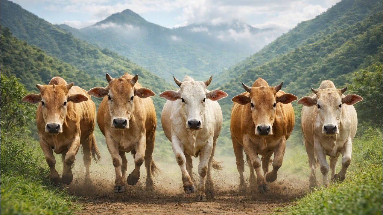 A cowherd roaming freely in the rice fields to eat the grass in the vast rice fields