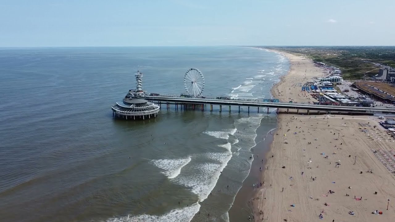 Seaside Resort Scheveningen of The Hague, Netherlands - Drone Aerial View