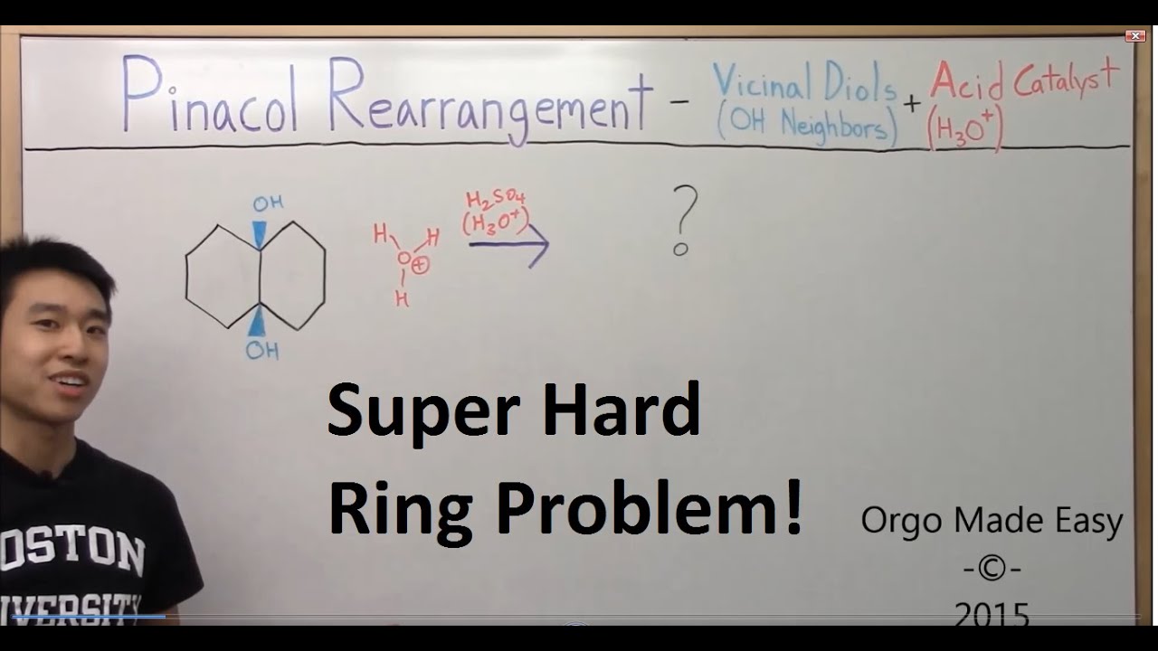 Pinacol Rearrangement Made Easy! (Pt. 3) Super Hard Ring Problem - Organic Chemistry