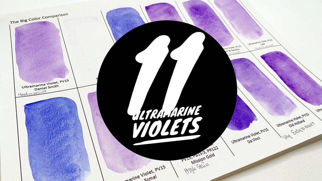 Colossal Color Showdown S2 Ep.1: Ultramarine Violet | Сравнение 11 брендов акварели