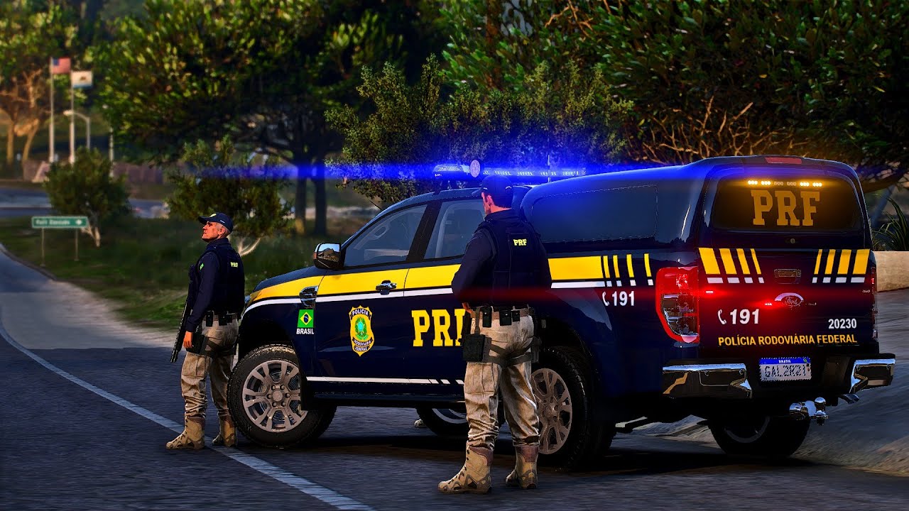 CARRETA FOI DETIDA PELA PRF NA BR - GTA 5 MODO POLICIA