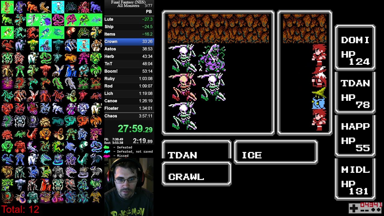 FF1 NES All Monsters 3:52:25 (WR)