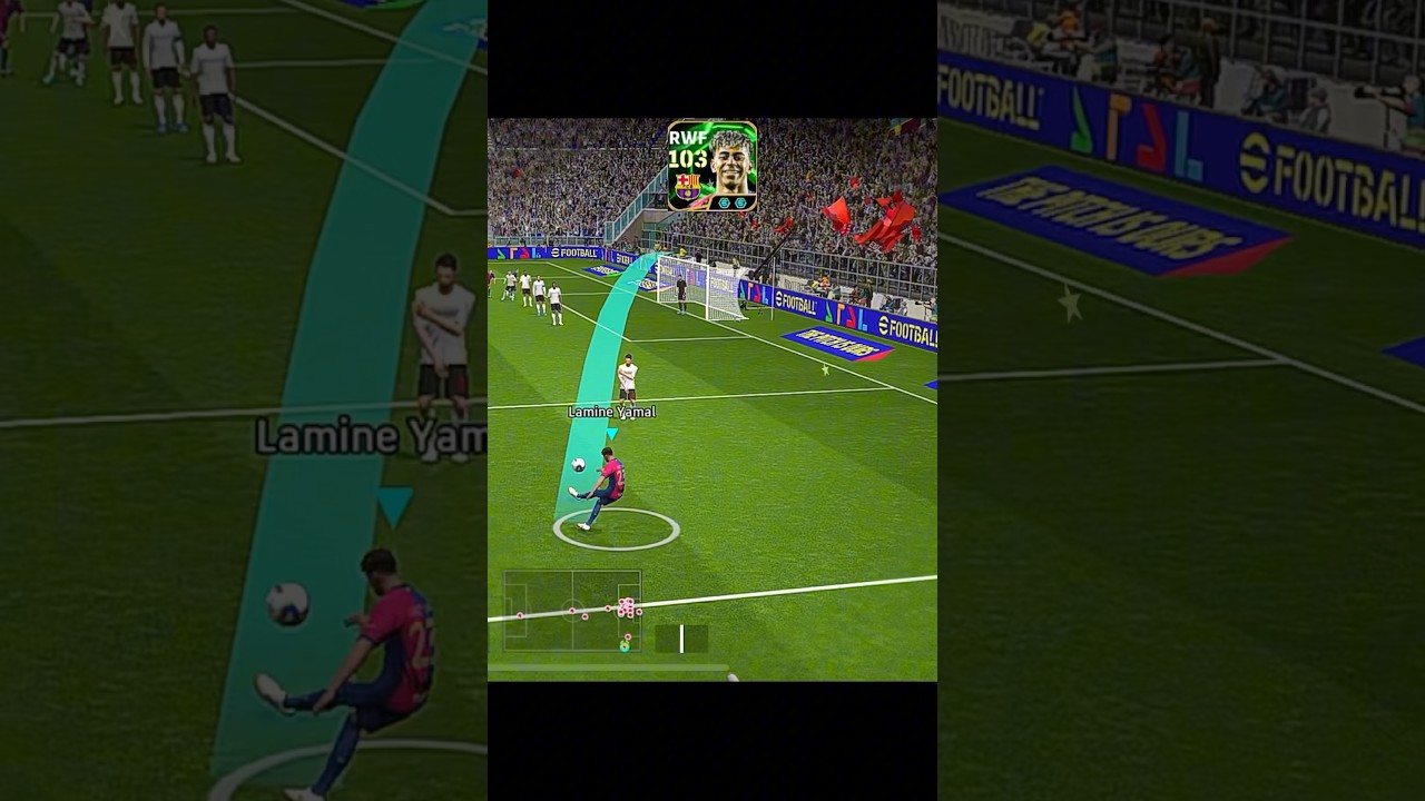 Lamine Yamal efootball 2025 free kick🛟🏹#efootball #efootball2025 #pes #pes2021 #efootball2024 #yamal