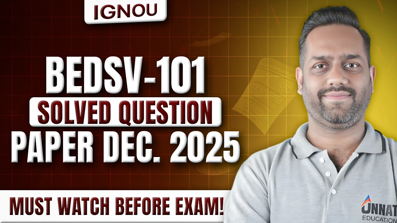 BEDSV 101 Important Questions | IGNOU BSOC 104 Value Education Solved Guess Paper