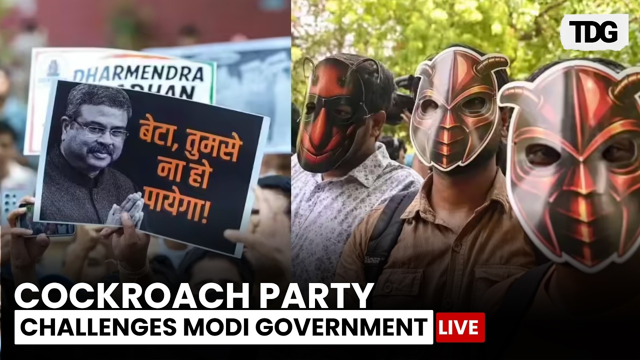 WATCH LIVE: India&rsquo;s Viral &lsquo;Cockroach Party&rsquo; Protests, Demands Education Minister&rsquo;s Resignation