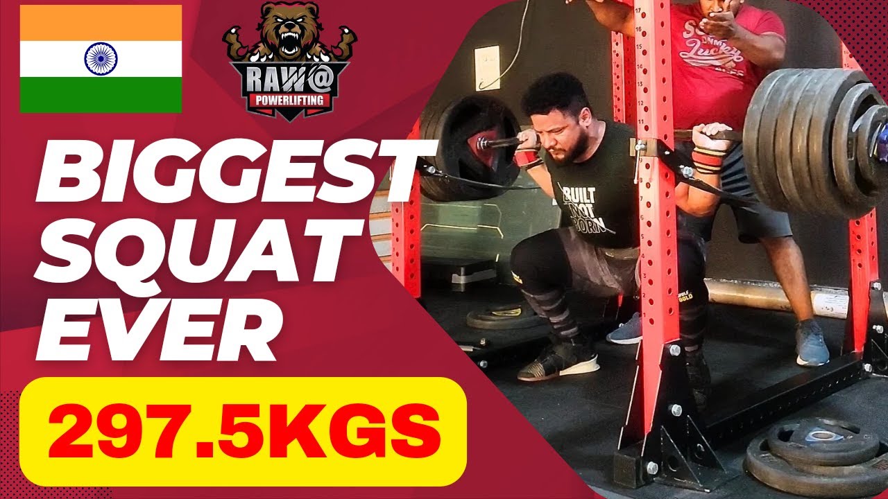 297.5KGS || HEAVIEST SQUAT EVER || RAJAT RAWAT|| POWERLIFTING INDIA