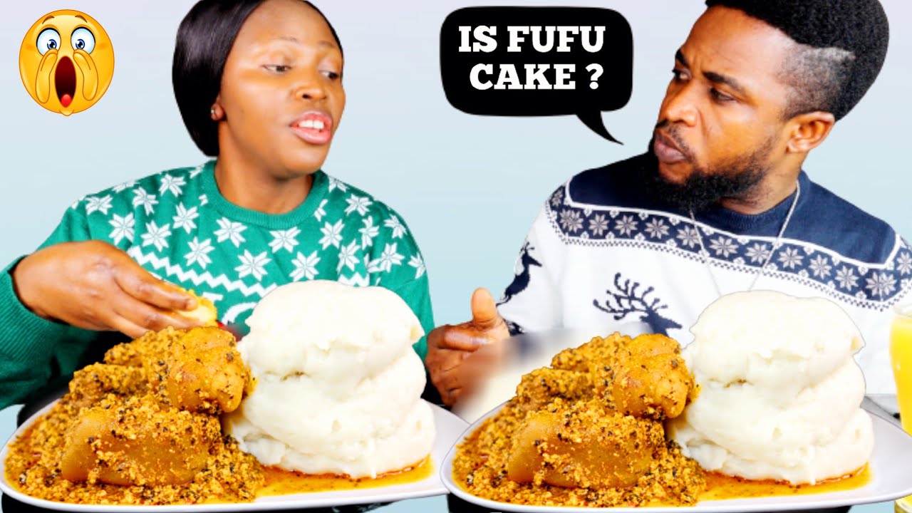 MASSIVE FUFU AS BIRTHDAY CAKE PRANK ON MY HUSBAND | FUFU AND EGUSI SOUP MUKBANG | AFRICAN FOOD