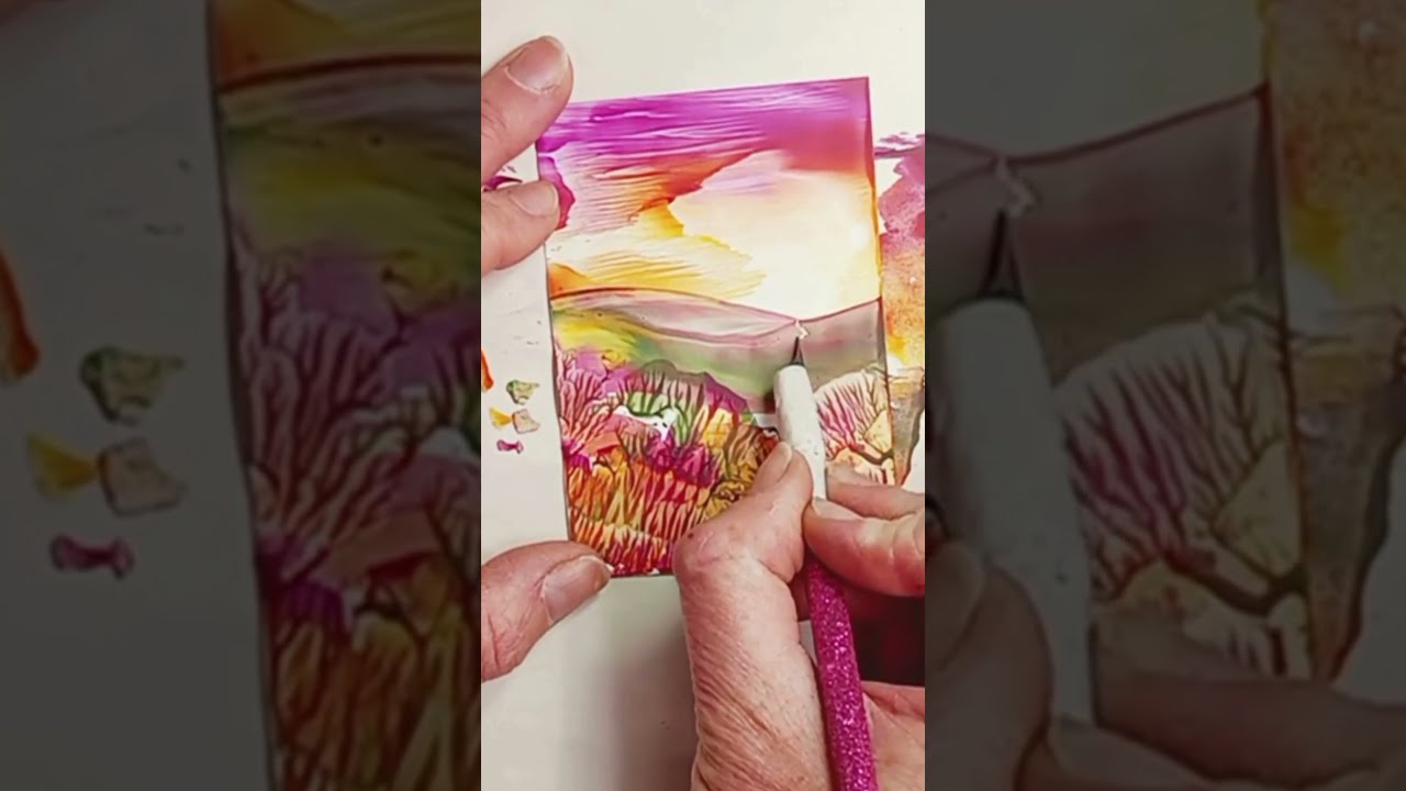 Sunset wax painting. Encaustic Art landscape. #painting #wax #craft